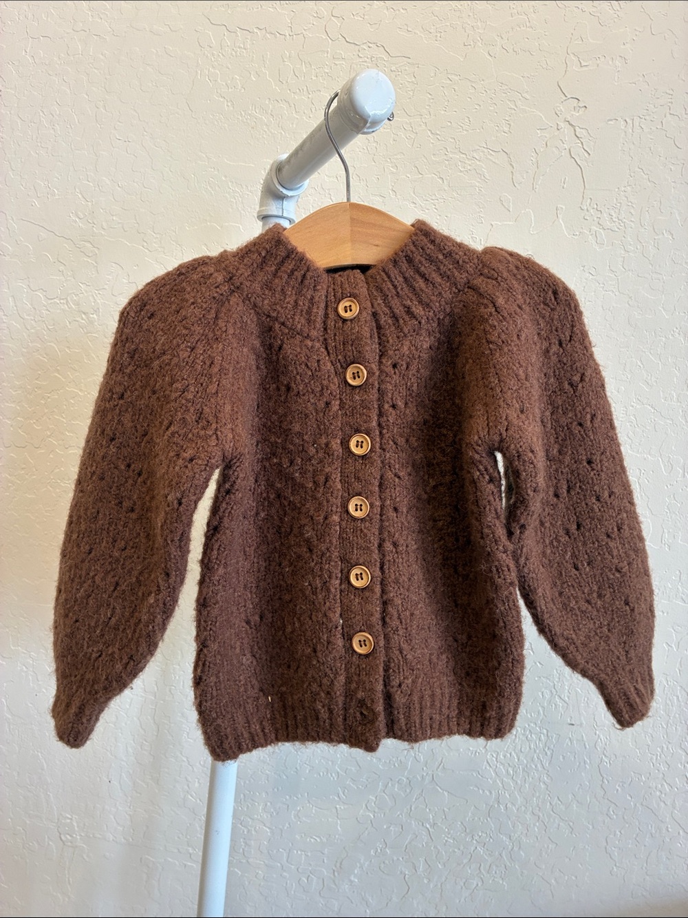 Rylee + Cru Chocolate Brown Button-Up Knit Cardigan